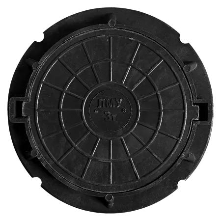 Люк полимер-песчаный легкий малогабаритный усиленный 30кН (ЧЕРНЫЙ)