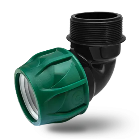 Колено компрессионное (угол) Poelsan 25 x ½" с наружной резьбой